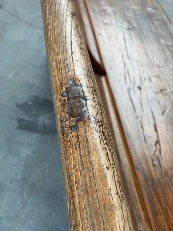 Image 1 of Banco de ópera antiguo de madera maciza de olmo, Shanxi, China, siglo XIX 