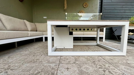 Image 1 of Modern corner lounge set including fire table