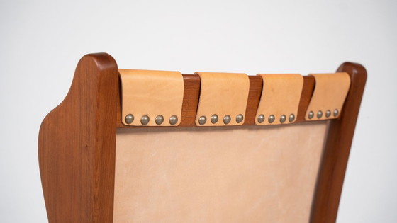Image 1 of Mid-Century Pair Of Highback Armchairs By Guglielmo Pecorini, Italy, 1930S - New Leather