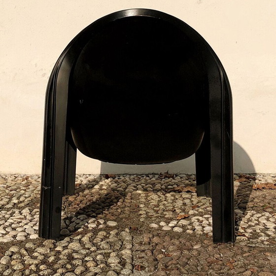 Image 1 of Pair of vintage Black Model 4794 Lounge Chairs by Gae Aulenti for Kartell, Italian 1970s