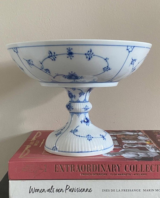 Image 1 of Royal Copenhagen Blue Fluted Plain Luxury Bowl On Foot