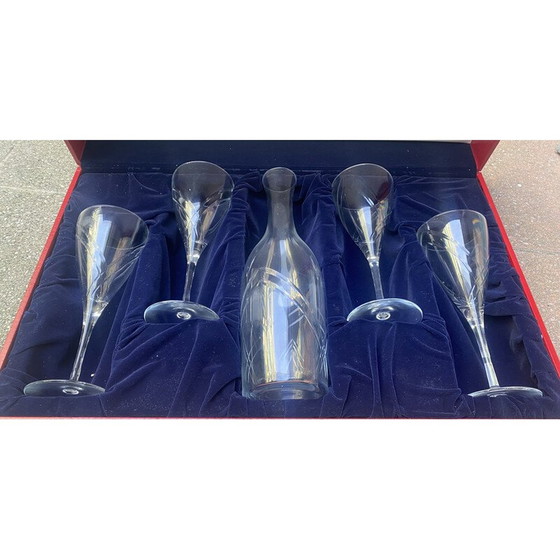 Image 1 of Vintage Cartier set of 4 water glasses and a crystal water carafe, 1960
