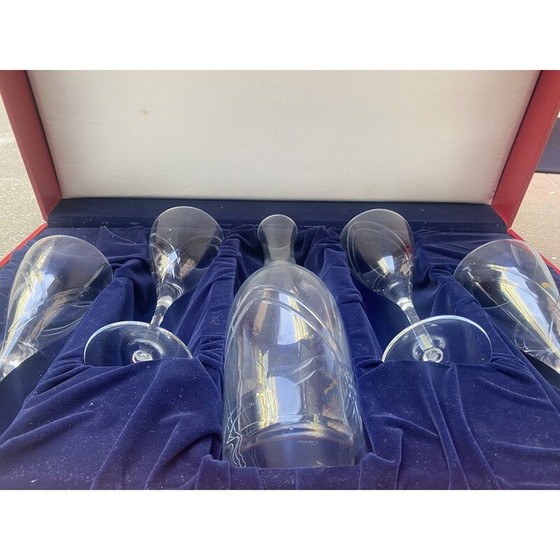 Image 1 of Vintage Cartier set of 4 water glasses and a crystal water carafe, 1960