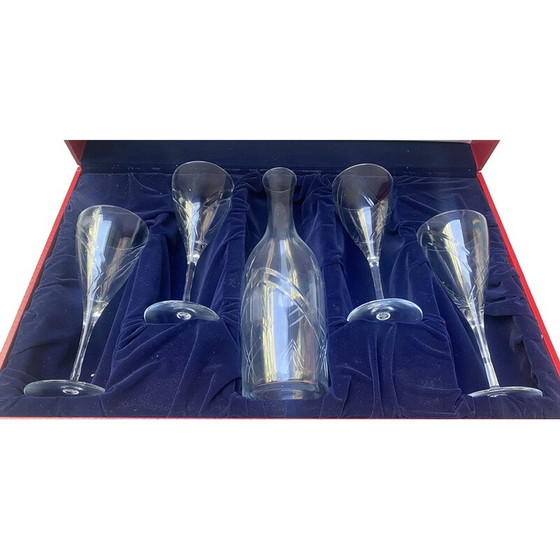 Image 1 of Vintage Cartier set of 4 water glasses and a crystal water carafe, 1960