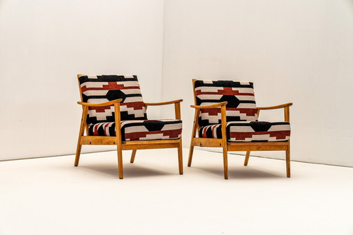 Pair Of Armchairs With New Covering