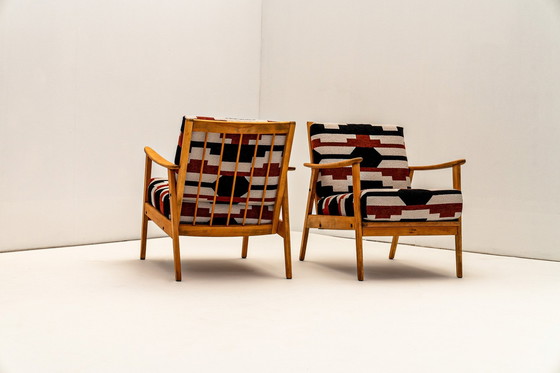 Image 1 of Pair Of Armchairs With New Covering