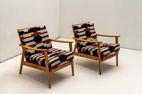 Image 1 of Pair Of Armchairs With New Covering