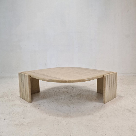 Image 1 of Vintage travertine coffee table, Italy 1980