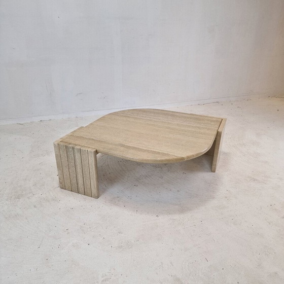 Image 1 of Vintage travertine coffee table, Italy 1980