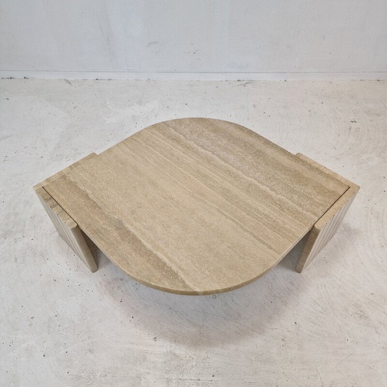 Image 1 of Vintage travertine coffee table, Italy 1980