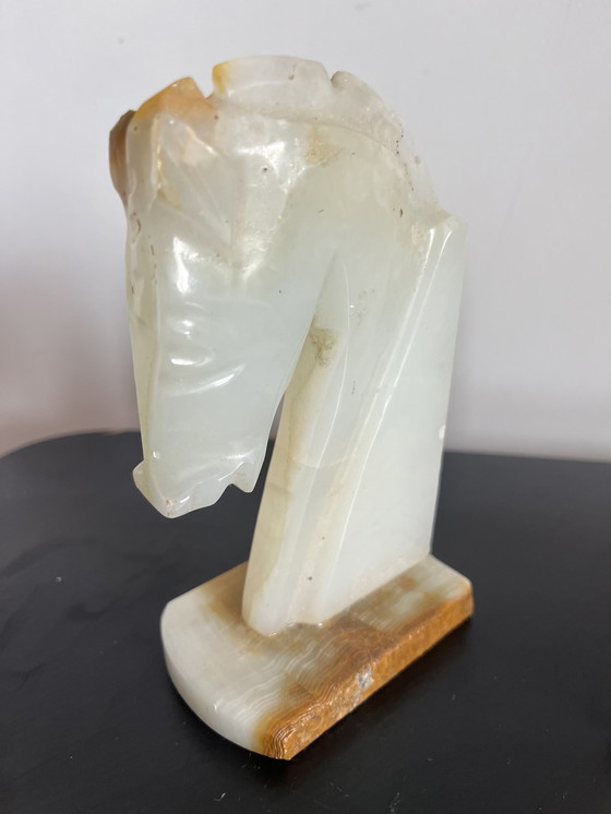 Image 1 of Onyx bookends horsehead