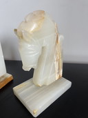 Onyx bookends horsehead