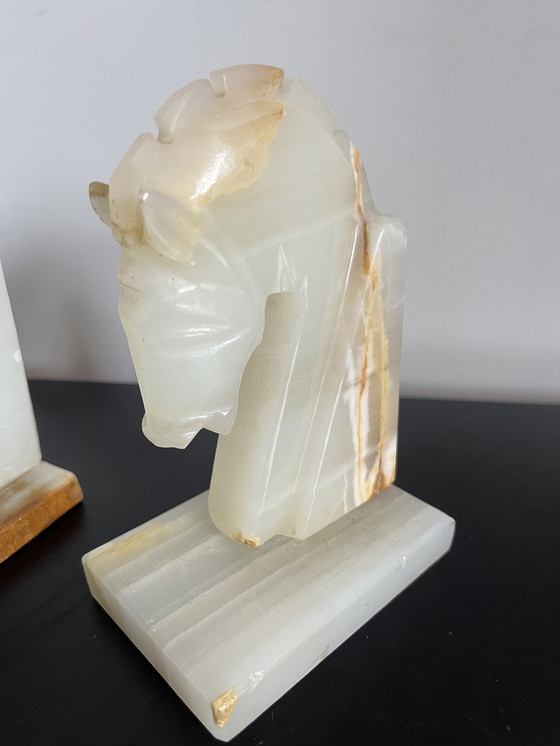 Image 1 of Onyx bookends horsehead