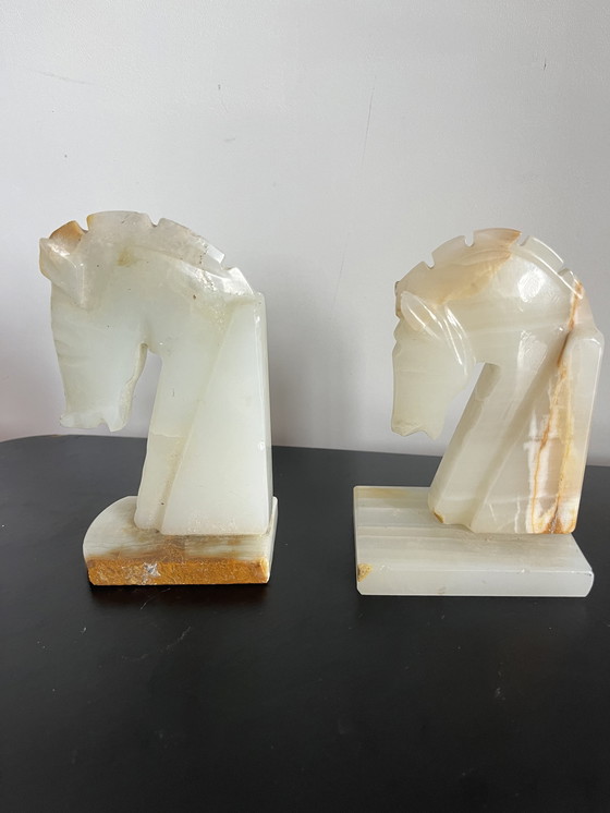 Image 1 of Onyx bookends horsehead