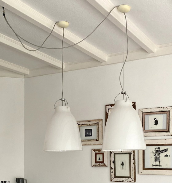 Image 1 of 2x Caravaggio P3 Opal Pendant Lamp Fritz Hansen