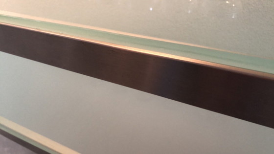 Image 1 of Modern Long Sidetable Console Of Glass And Brushed Steel