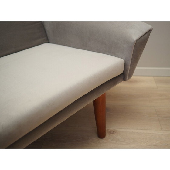 Image 1 of Vintage grey velour sofa, Denmark 1980s