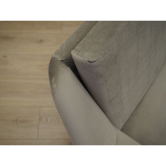 Image 1 of Vintage grey velour sofa, Denmark 1980s