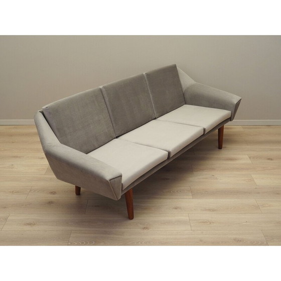 Image 1 of Vintage grey velour sofa, Denmark 1980s