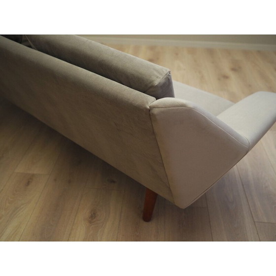 Image 1 of Vintage grey velour sofa, Denmark 1980s