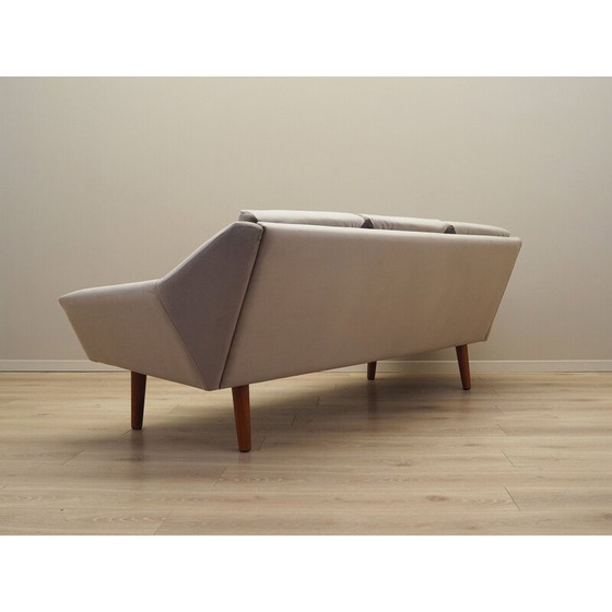 Image 1 of Vintage grey velour sofa, Denmark 1980s