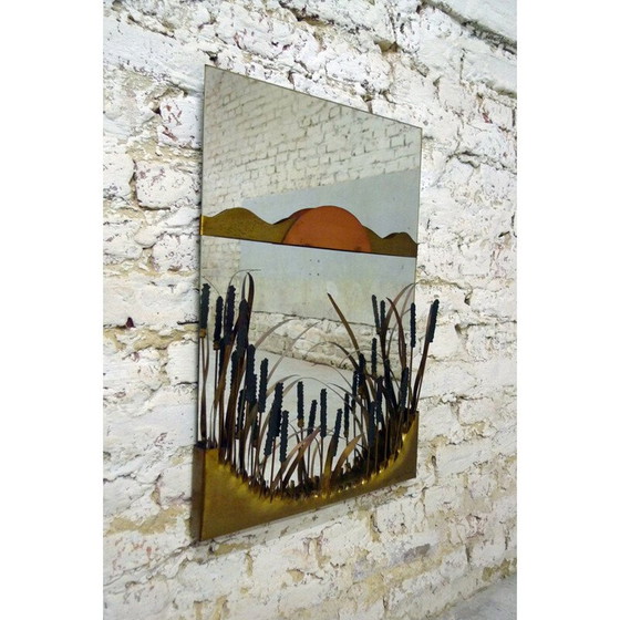 Image 1 of Vintage copper and brass mirror by Daniel D'Haeseleer, 1970s