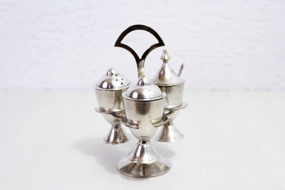 Image 1 of Salt and pepper set, silver plated 1930 Sheffield EPNS, England