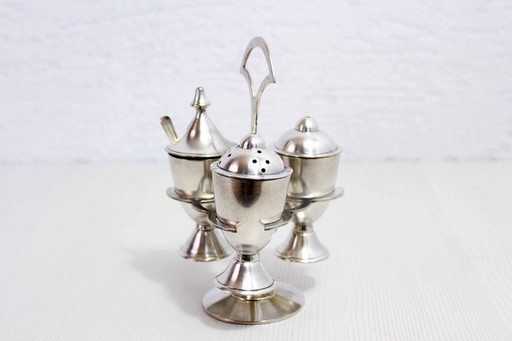 Salt and pepper set, silver plated 1930 Sheffield EPNS, England