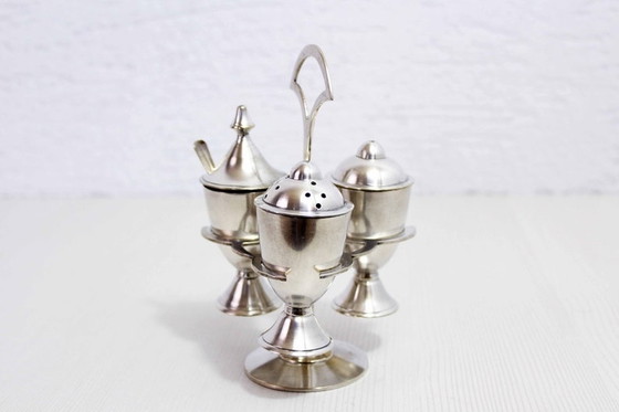 Image 1 of Salt and pepper set, silver plated 1930 Sheffield EPNS, England