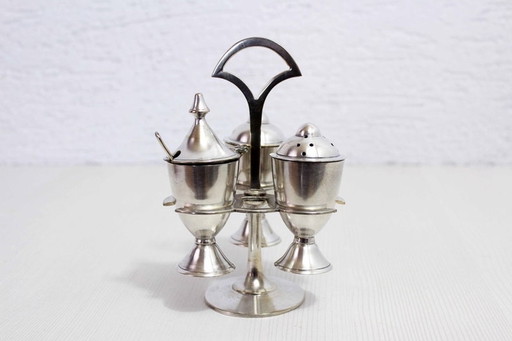 Salt and pepper set, silver plated 1930 Sheffield EPNS, England