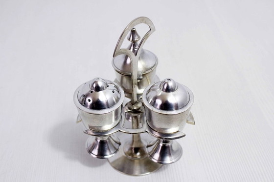 Image 1 of Salt and pepper set, silver plated 1930 Sheffield EPNS, England