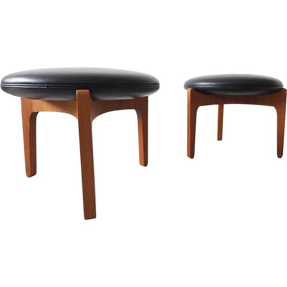 Image 1 of Vintage teak stool by Ellekaer and Linneberg, Denmark 1960s