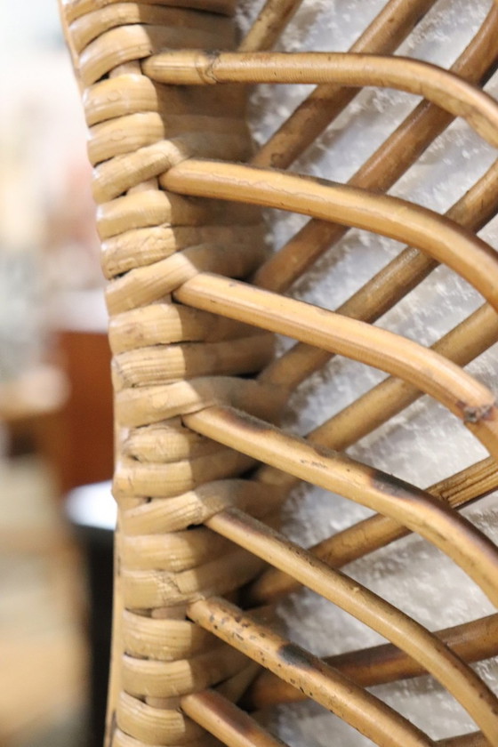 Image 1 of Wall Mirror In Bamboo, 1960S