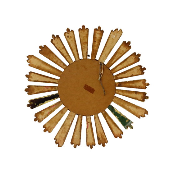 Image 1 of Large Wooden Sunburst Mirror Sunburst Mirror