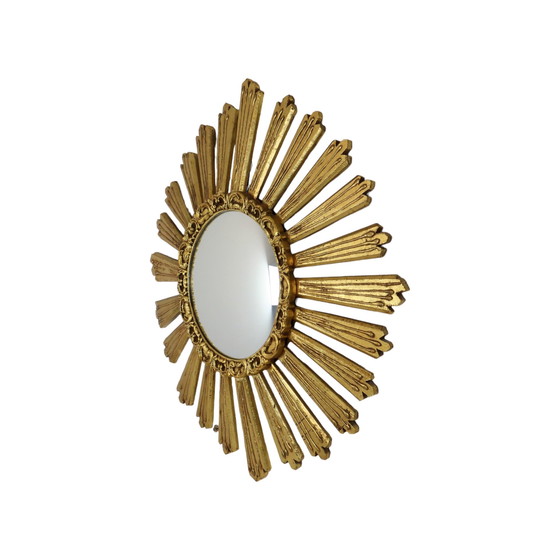 Image 1 of Large Wooden Sunburst Mirror Sunburst Mirror