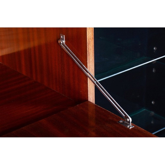 Image 1 of Vintage Art Deco walnut bookcase sideboard, Czechoslovakia 1920