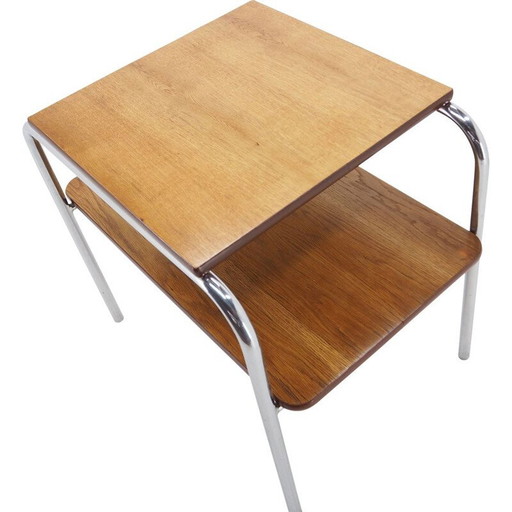 Consolle vintage in legno e cromo