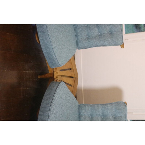 Image 1 of Vintage 2-seater sofa in solid oak by Guillerme et Chambron for Votre Maison, 1970