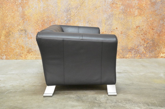 Image 1 of Blue black leather Rolf Benz 322 designer sofa