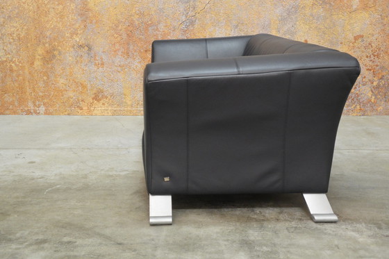 Image 1 of Blue black leather Rolf Benz 322 designer sofa