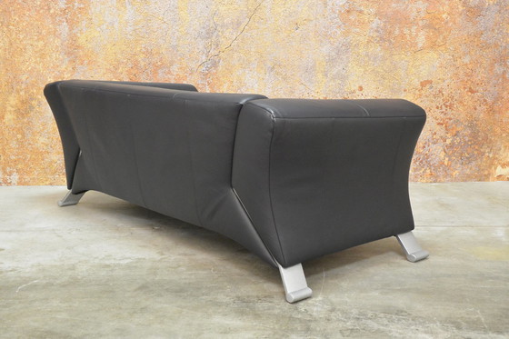 Image 1 of Blue black leather Rolf Benz 322 designer sofa