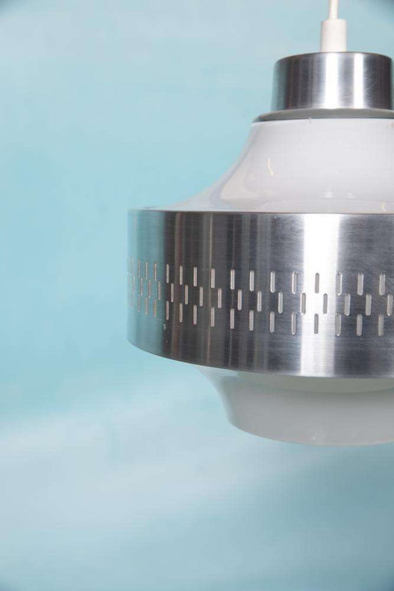 Image 1 of Lampe suspendue design vintage en verre des années 1960, lampe suspendue suédoise