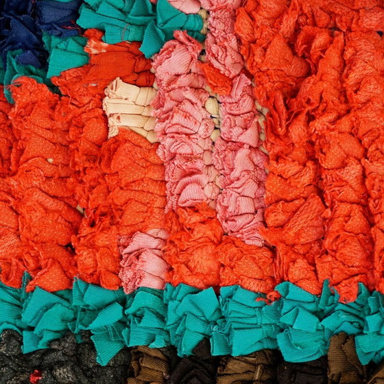 Image 1 of Vintage multicoloured hand knotted Moroccan berber Boucherouite rug