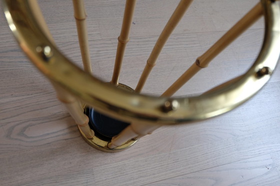 Image 1 of Set wall coat rack hat rack umbrella stand brass bamboo vintage 80cm aEb
