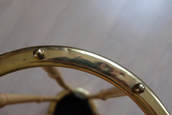 Image 1 of Set wall coat rack hat rack umbrella stand brass bamboo vintage 80cm aEb