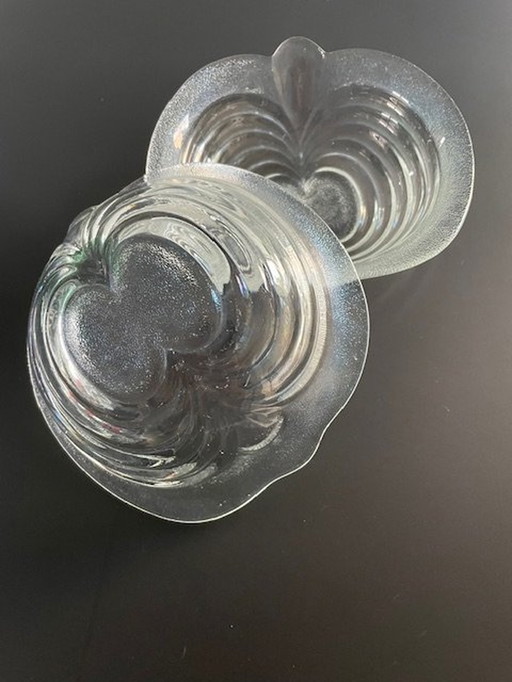 2 Glass Bowls Apple Shape