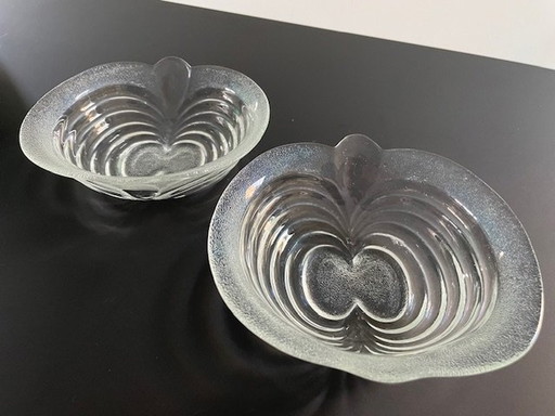 2 Glass Bowls Apple Shape