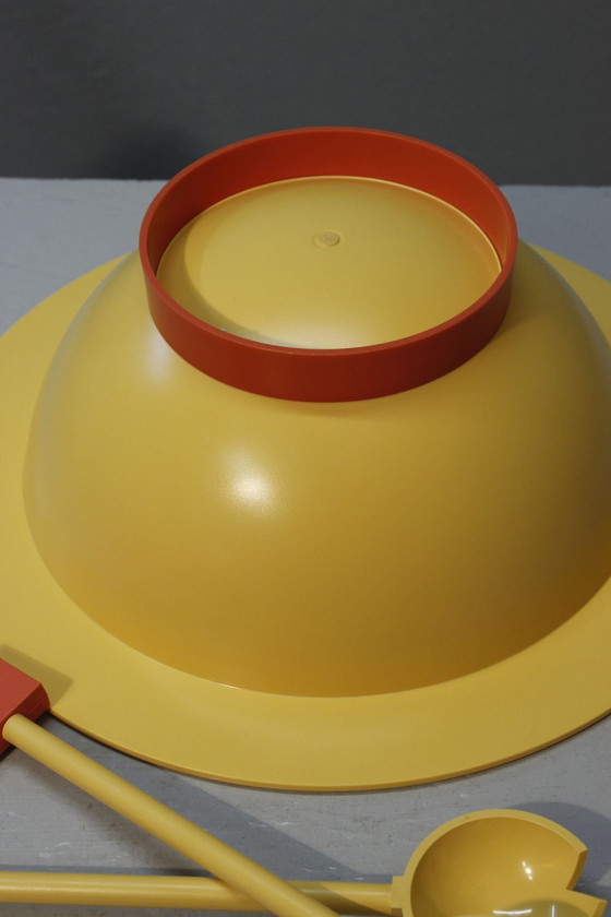 Image 1 of Euclid" Salad Bowl & Cutlery Design Michael Graves Pour Alessi 1980S Memphis