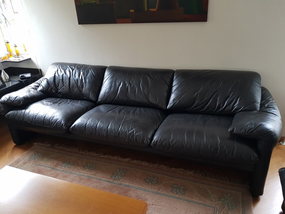 Image 1 of Cassina Maralunga 3-Seater Sofa Dark Brown Leather