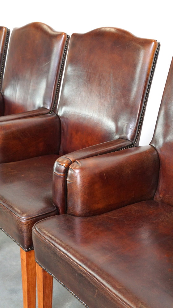 Image 1 of 4 x Sheep leather dining chair with low armrests